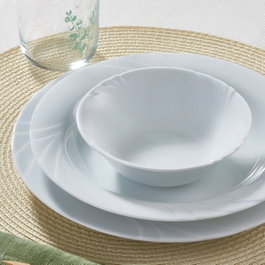 Hermia Juego de Cena de Porcelana de 18 Piezas Blanco